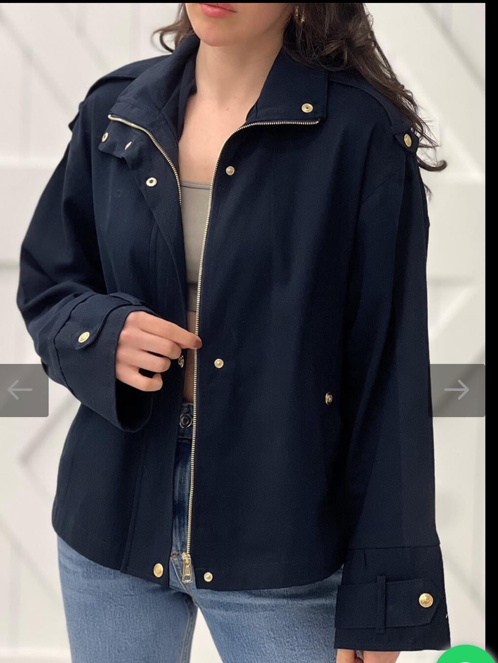 Massimo Dutti Black Trench Coat with Gold Hardware